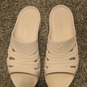 Easy Spirit White Slide Sandals